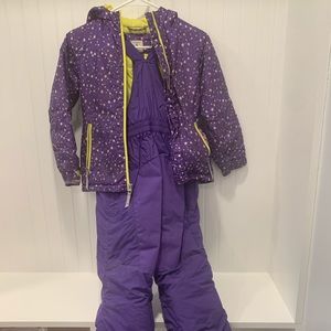 Lands End Purple Winter Coat and matching snow bib/pants